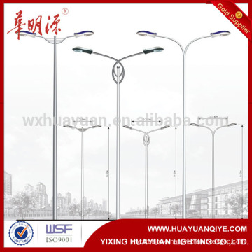 galvanized steel street lighting poles with light